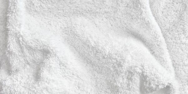 White Cotton Towel Terry Cloth Texture with Soft Folds